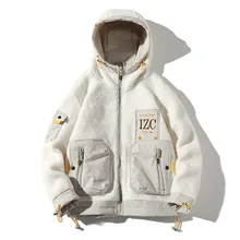 Зимние куртки с капюшоном, новая мужская шерстяная подкладка, Повседневная Толстая Мужская куртка, 2 цвета, размеры от M до 4XL J9544-7710-A