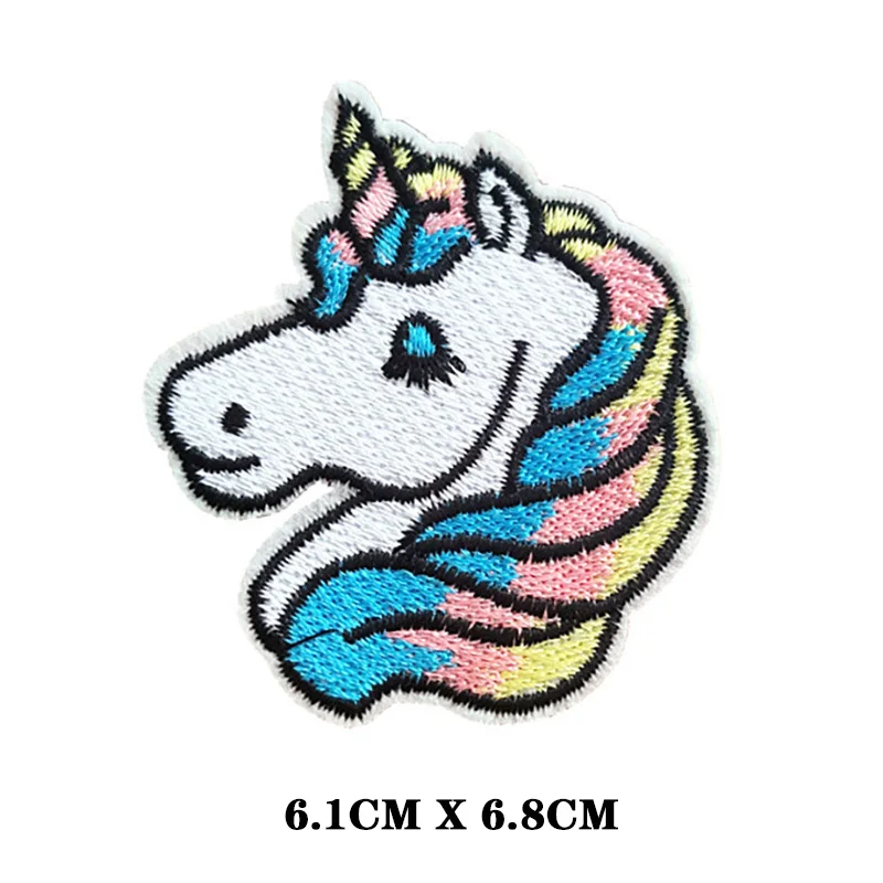 Мультфильм Единорог цветок железа на патчи для одежды Diy милые блесток Вышивка