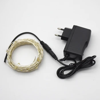 

50 100LEDs Copper Silver Wire String Lights with DC12V Adapter Christmas Lights Indoor Decoration for Party Wedding Bedroom