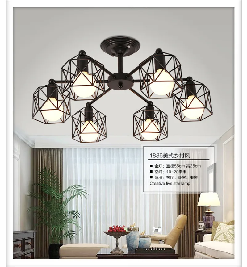 

Modern Simple LED Ceiling Lamp Creative Personality Living Room Bedroom Restaurant Corridor Porch Wrought Iron Lamps
