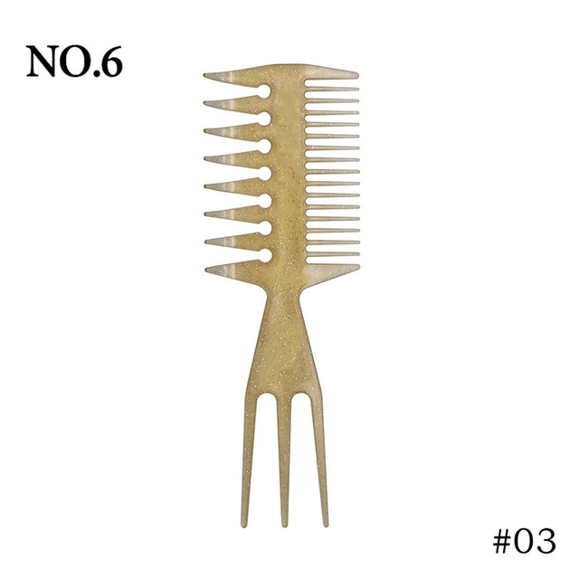 Teeth Double Side Tooth Combs Barber Hair Dyeing Cutting Coloring Brush Fish Bone Shape Hair Brush Man Hair Styling Tool