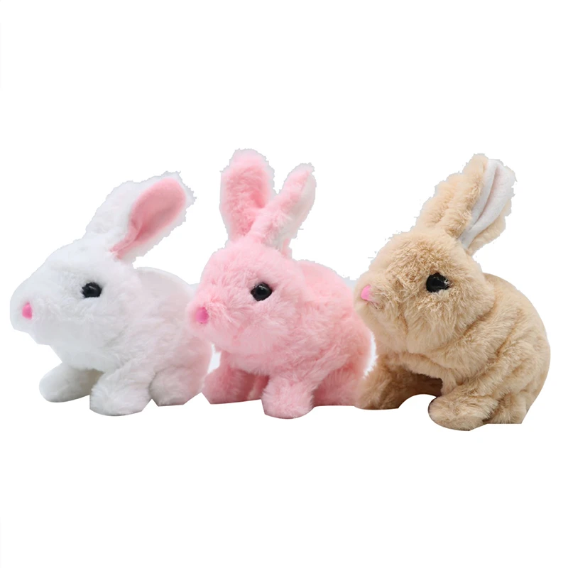 Robot Rabbit Electronic Rabbit Plush Pet Interactive Animal Toys Walking Jumping Toys For