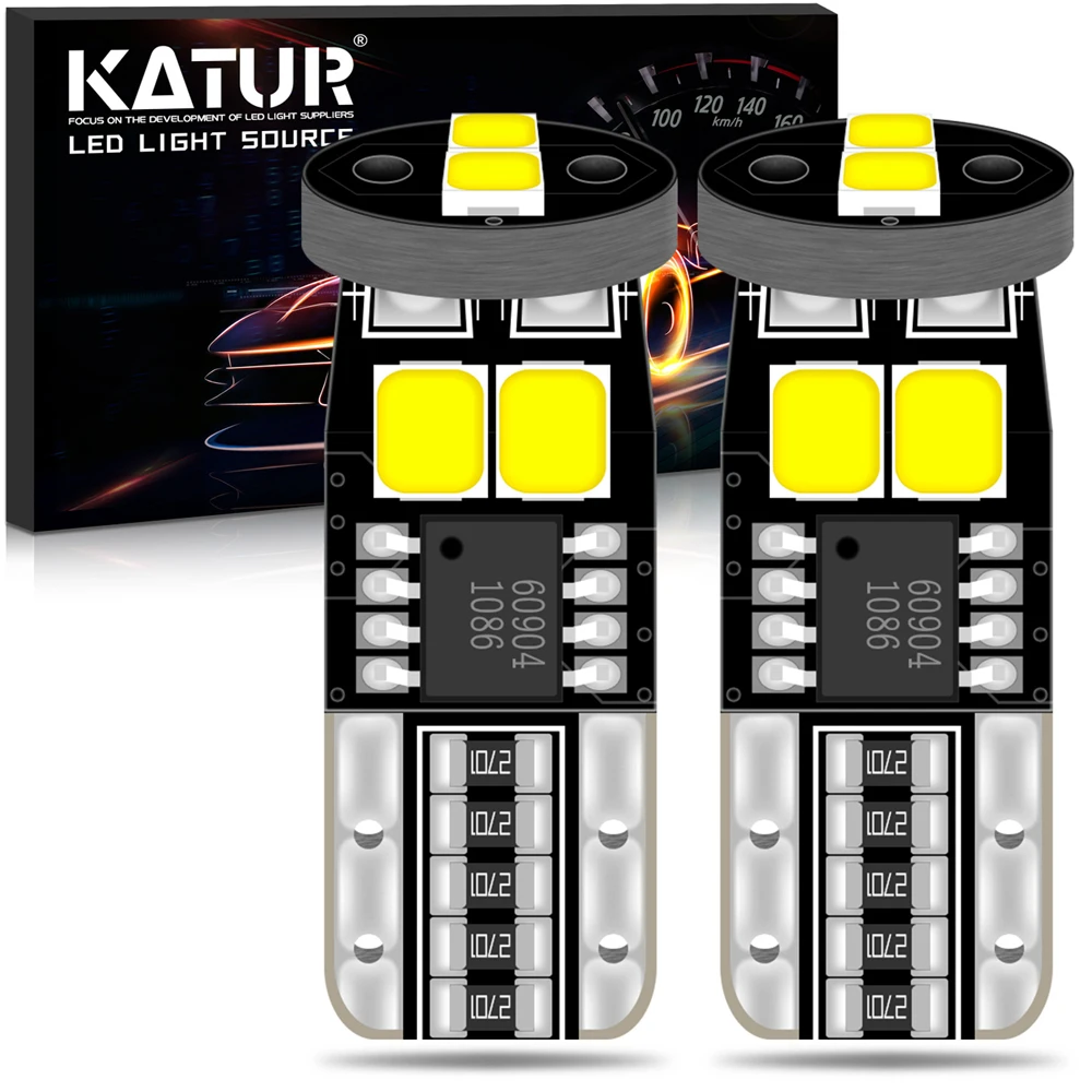 Katur 2 шт. T10 W5W 168 194 Светодиодные Автомобильные лампы супер яркие оранжевые белые 3030