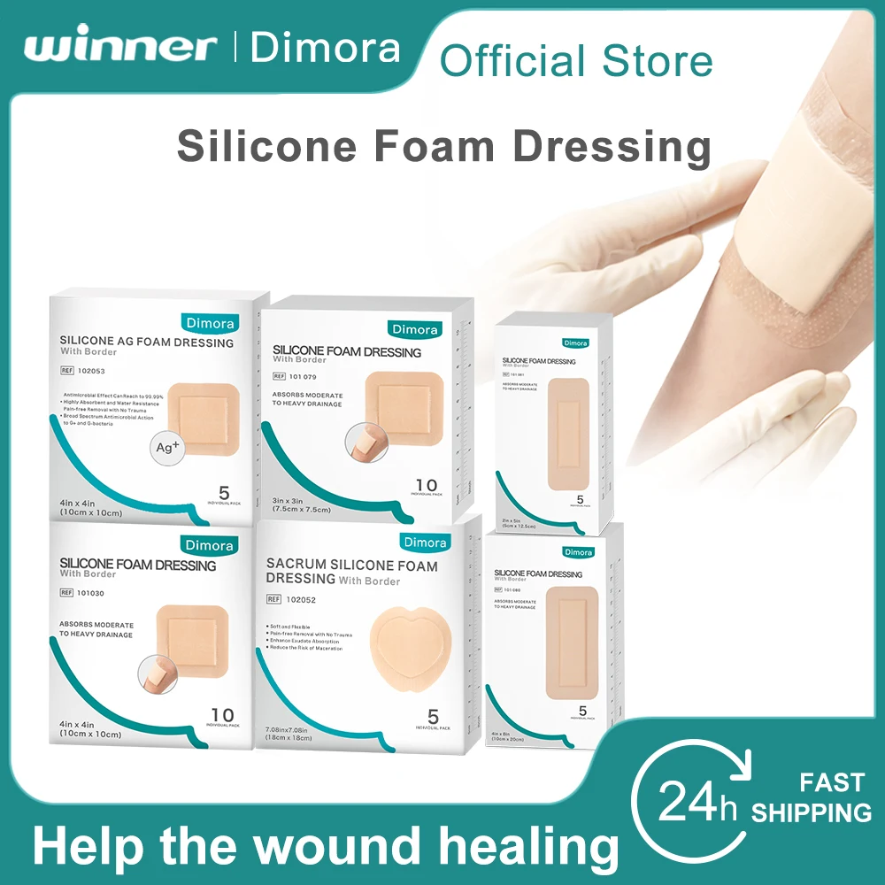 Dimora Silicone Foam Dressing with Border Adhesive Waterproof Wound
