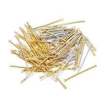 

50Pcs/lot 15-40mm Gold Stripe Double Cylinder Bar Earrings Connecting For Jewelry Making Earring Pins DIY Supplies Accessories