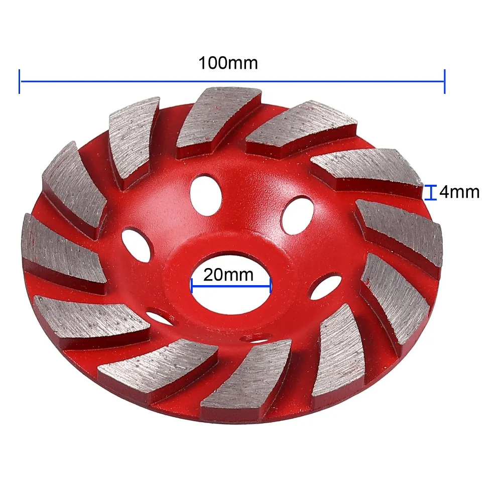 Neoteck 100 мм Алмазный шлифовальный диск чашка колесо для шлифовки бетона 20 мм внутренний диаметр 4 мм толщина