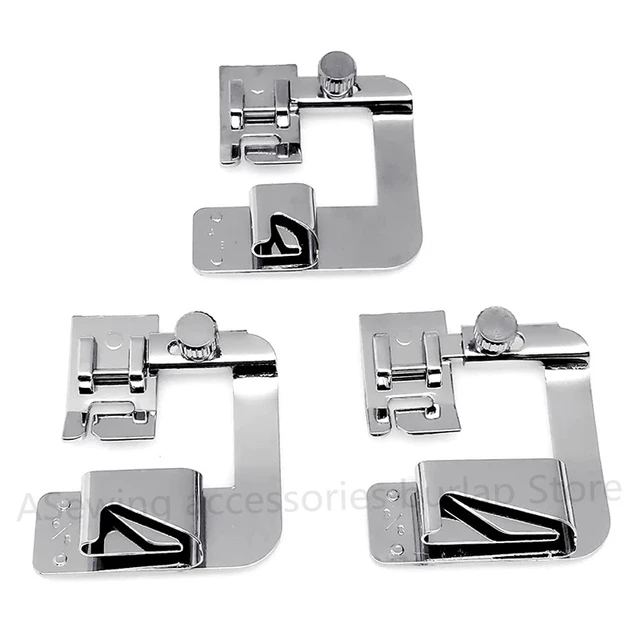 3PC Narrow Rolled Hem Sewing Machine Presser Foot Set Household Sewing 