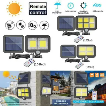 

Wall Light Motion Sensor Spotlight Bright Wall Lamp COB Solar Powered White PIR Garden Outdoor Energy Saving