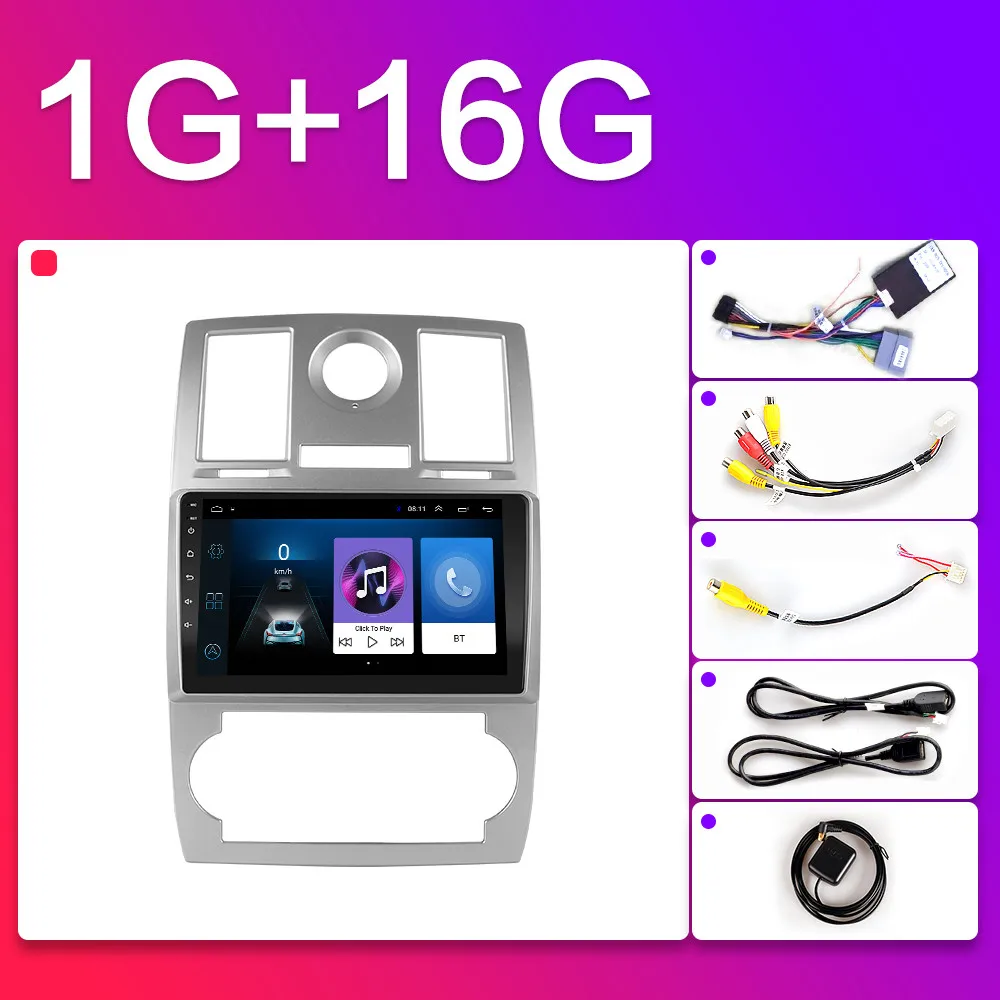 WIFI-1G-16G Android 8,1 GO 2din автомобильный радиоприемник с навигацией GPS мультимедийный плеер для Chrysler осина 300C 2004 2005 2006 2007 2008 2009 2010 2011 - Цвет: WIFI-1G-16G