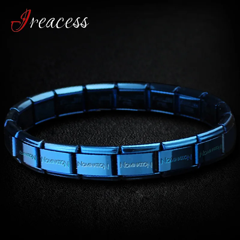 Stainless Steel Bracelet Women Gold Black Blue Silver Color Fashion Jewelry Men