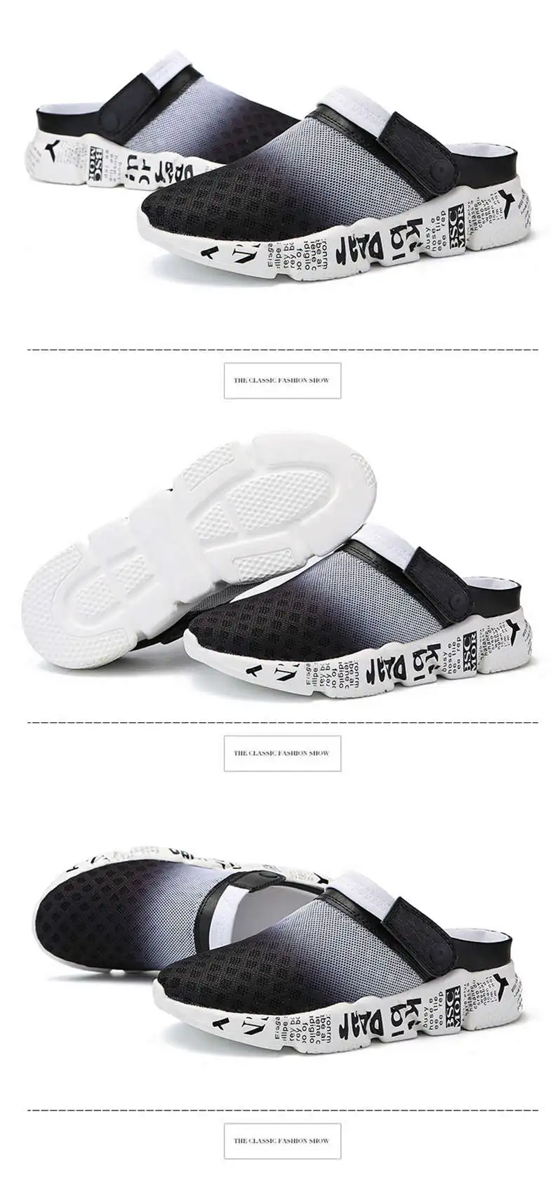 Comfort Men Shoes Casual Big Size Men's Home Slippers Fashion Mesh Soft Summer Sandals Crock Fishing Quick-drying Man Slipper B1