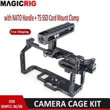 MAGICRIG портативная клетка для камеры с ручкой NATO + T5 SSD зажим для карт для Blackmagic Pocket Cinema Camera BMPCC 4K & 6K MAGICRIG портативная клетка для камеры с ручкой NATO + T5 SSD зажим для карт для Blackmagic Pocket Cinema Camera BMPCC 4K & 6K