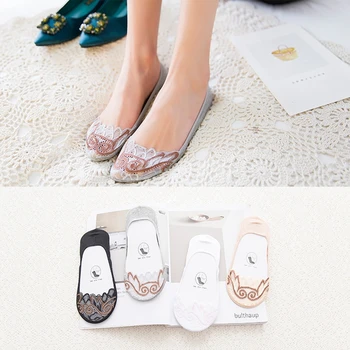 

Women Sock Summer Slippers Short Solid Color Nylon Lace Summer Thin Women No Show Mesh Socks Women Invisable Socks
