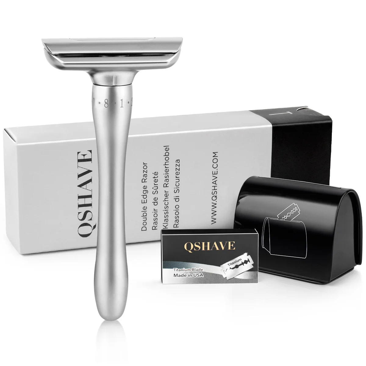 Safety-Razor Magnetic-Cover Qshave 1-Blade disposal-Case Adjustable 5-Blades 