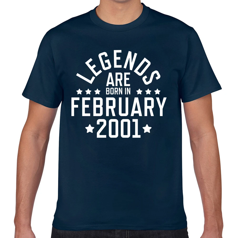 Tops T Shirt Men legends are born february 2001 Funny White Geek Short Male Tshirt XXX | Мужская одежда