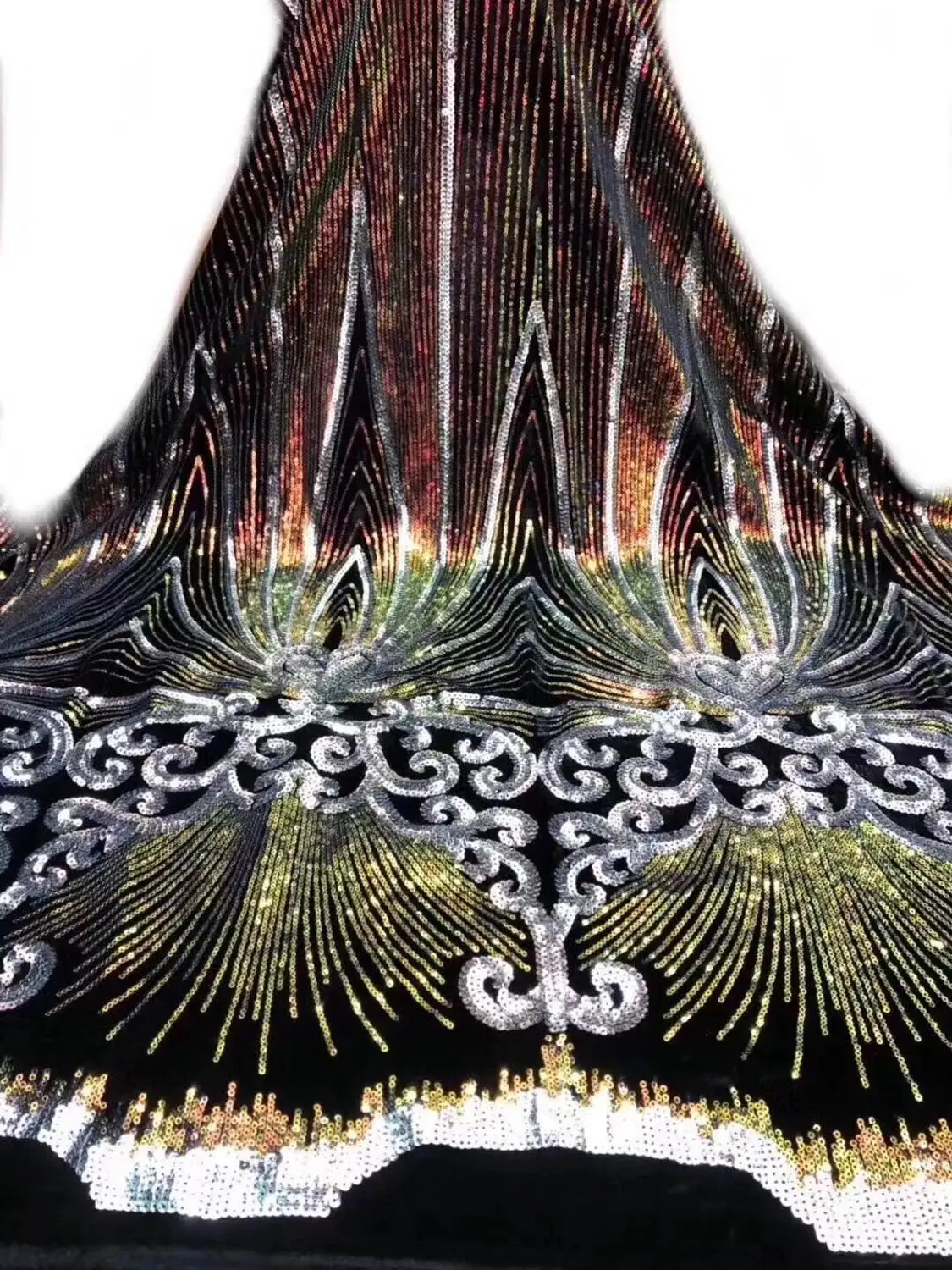 African Velvet Lace Fabric with 3d Sequins French fabric High Quality for Bridal Dress | Дом и сад