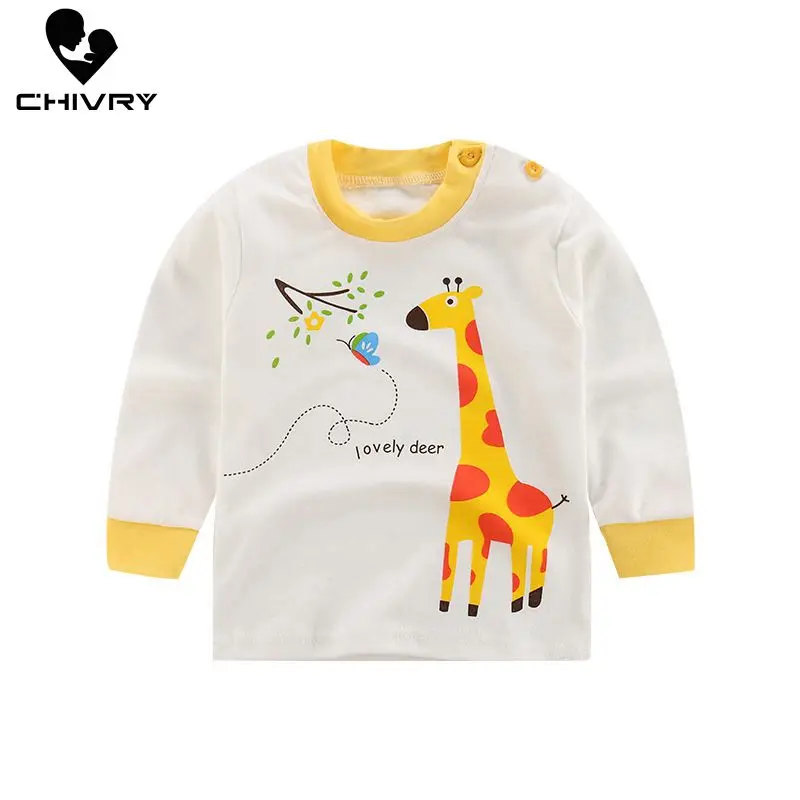 Детская футболка с длинным рукавом круглым вырезом и мультяшным