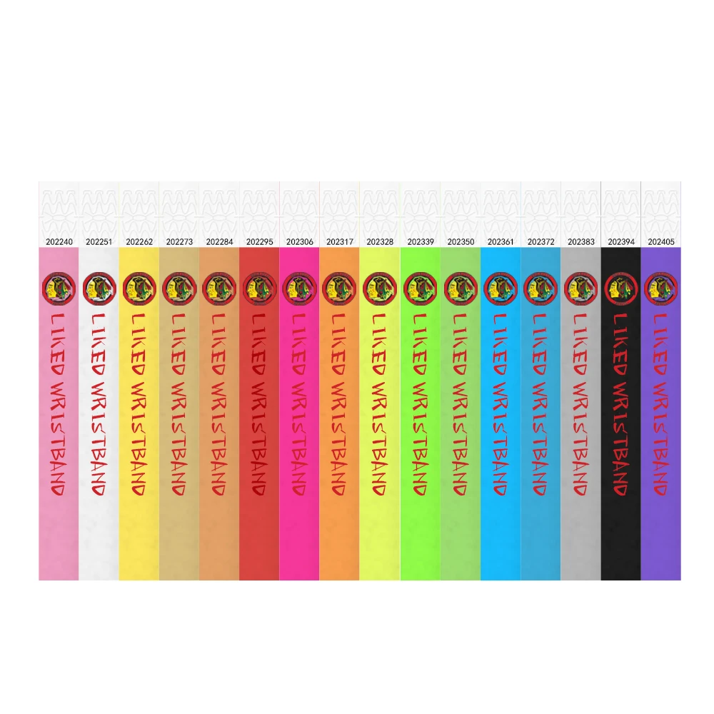Custom Color Print 3/4 &quotTyvek браслеты Цветной отпечаток только 100 штук печатные ID для