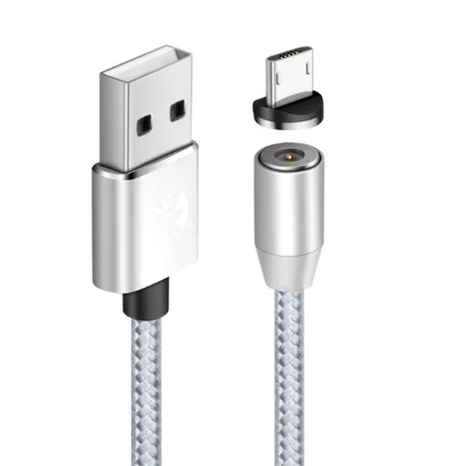 Silver Micro Cable UGI 1~ 3 м Магнитный Micro USB зарядное устройство для iPhone 11pro max X 8 Скорость зарядный кабель для samsung Galaxy S9/S8/Plus/Note 8 - Цвет: Silver Micro Cable