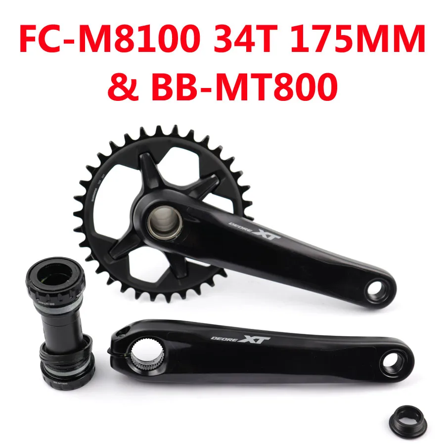 SHIMANO DEORE XT FC M8100 FC-8100 1x12, 12 Скоростей, шатун для горного велосипеда 30T 32T 34T 170 175 мм, полый, TECH II, велосипедная рукоятка - Цвет: 34T 175MM WITH BB