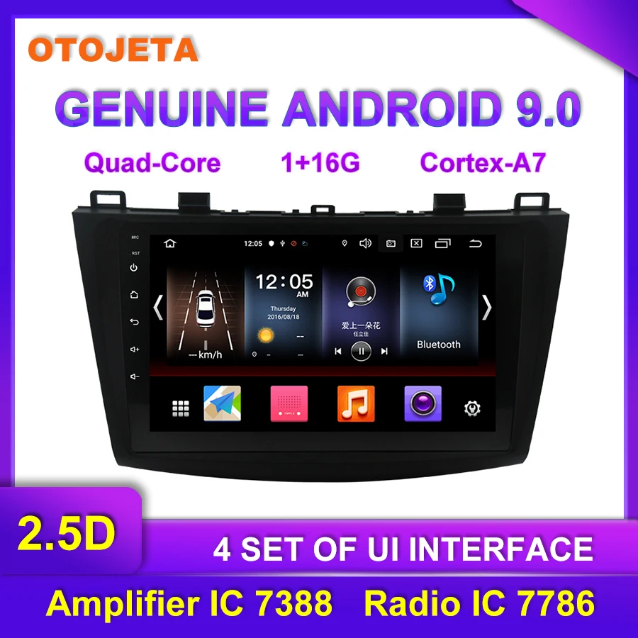 

OTOJETA Android 9.0 Player Car Multimedia Radio For 2011 2013 2010 MAZDA 3 GPS USB Bluetooth Navigation full touch tape recorder