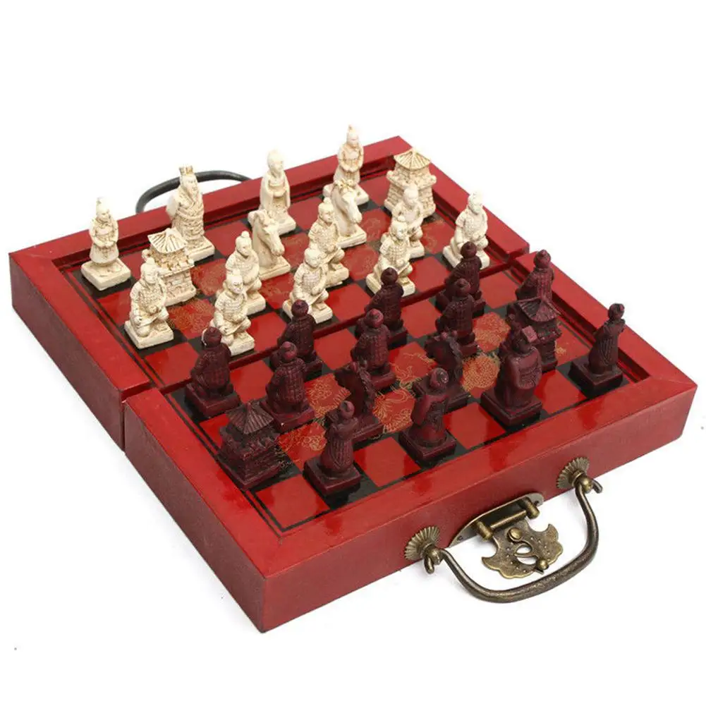

GloryStar 1 Set 32Pcs Statue Chess with Wooden Board 28x28cm