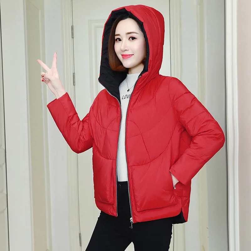 Kopen Winter Warm Hooded Jassen Vrouwen Casual Jassen Nieuwe Mode Dubbele Zak Dikke Katoenen Parka Vrouwelijke Bovenkleding Jas P241