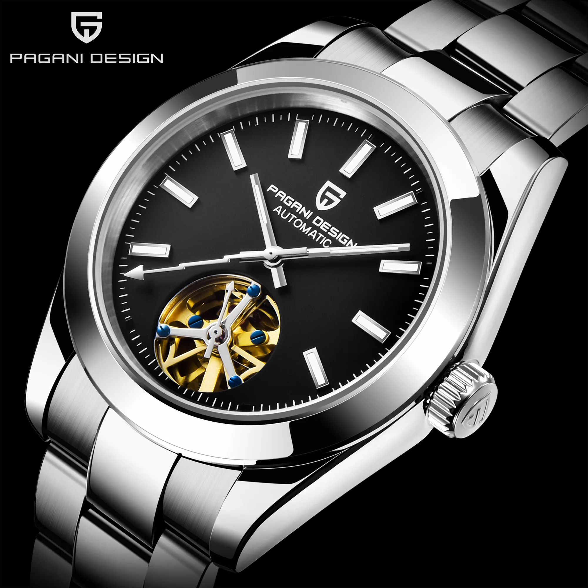 PAGANI DESIGN Top Brand Men Mechanical Watch Tourbillon Stainless Steel Automatic Watch Waterproof Sapphire Glass Watch Men afbeelding