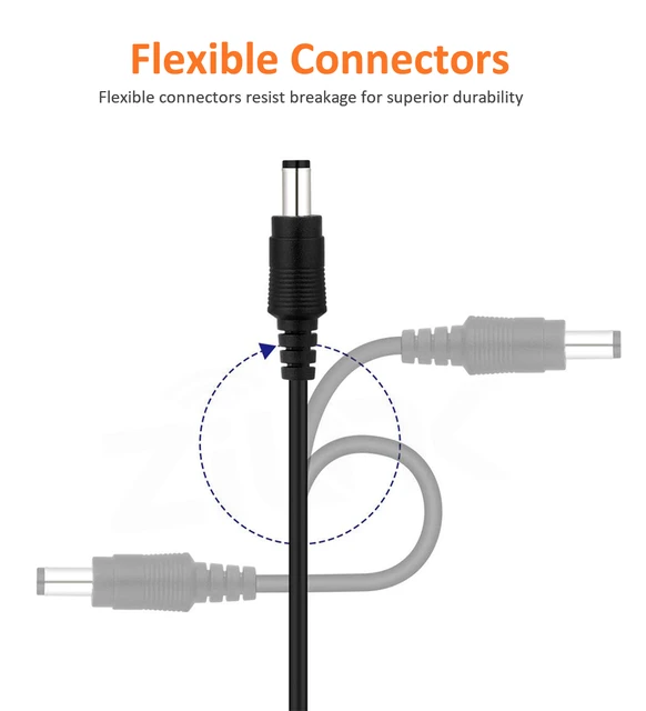 RALLONGE D'ALIMENTATION DE 3 MÈTRES POUR CAMERA IP DC 5V 3,5 mm X 1,35 mm  BLANC