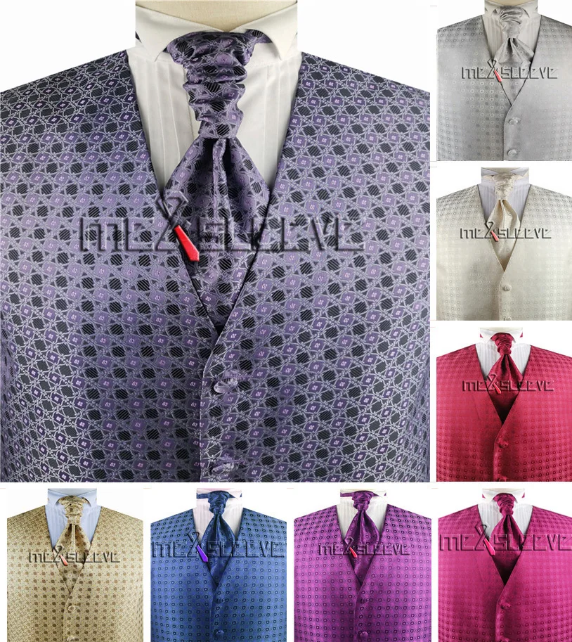 new tailored waistcoat set for party/wedding(vest+ascot tie+handkerchief) | Мужская одежда