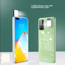 2021 New For Huawei P30 P20 P40 Pro Plus Ring Light Case With Flash Led Fill Light Shot Fashion Case Nova 7 Pro 6 5G Ringlight