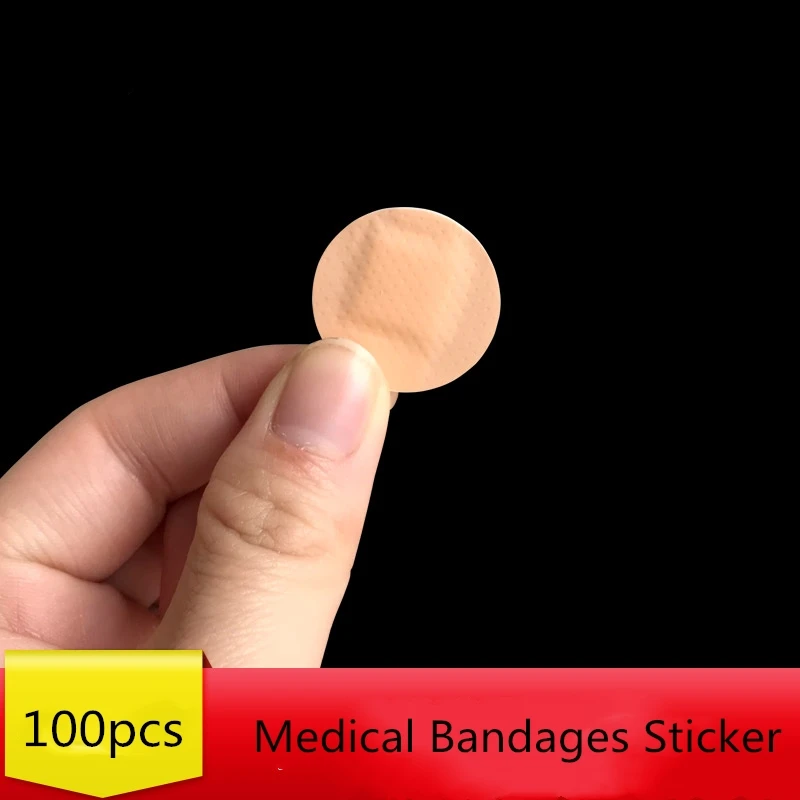 Tirita adhesiva impermeable de 22x22mm para heridas, adhesivo para vendajes, suministros de botiquín de primeros auxilios, 100 Uds.