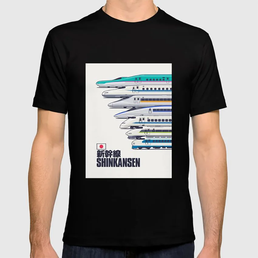 Shinkansen Bullet Train Evolution-белая футболка поезд железная дорога Япония | Мужская одежда