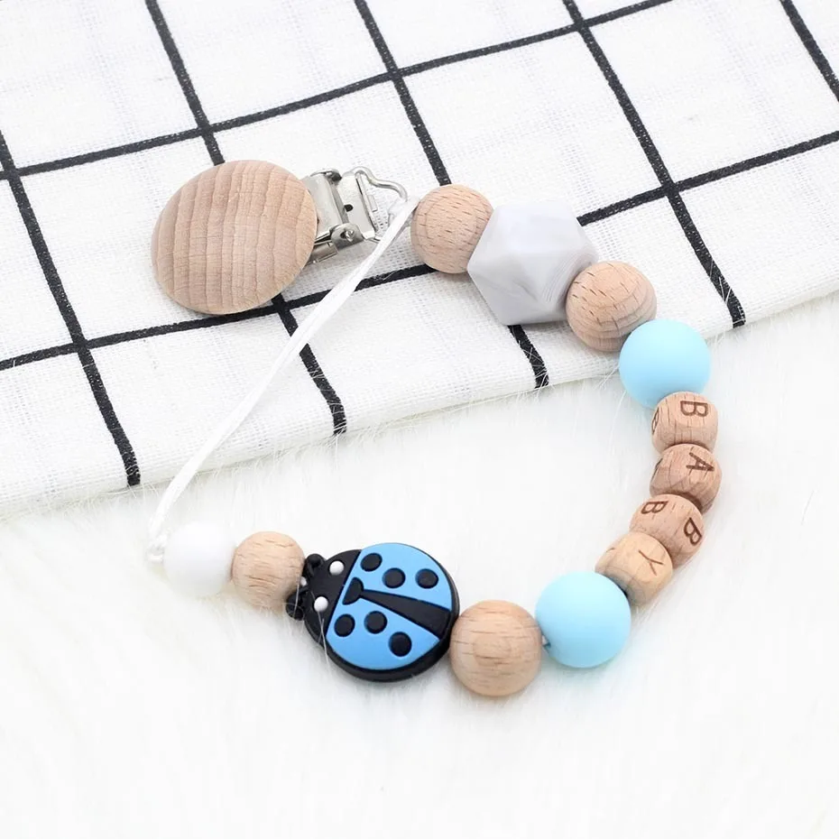 Название свадебных персоналов клипсы для соски Beetle Soother Chain младенческие фиксаторы Bpa бесплатно новорожденное Детское Зубное кольцо держатель цепи