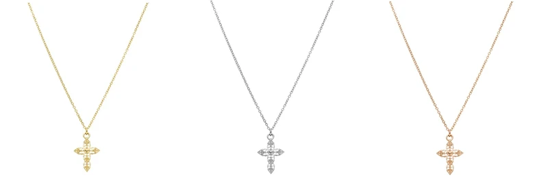 Mavis Hare Newest Stainless Steel Cross Necklace Cross Pendant for Woman Girl as Mother's Day Gift - Окраска металла: 3pcs mixed