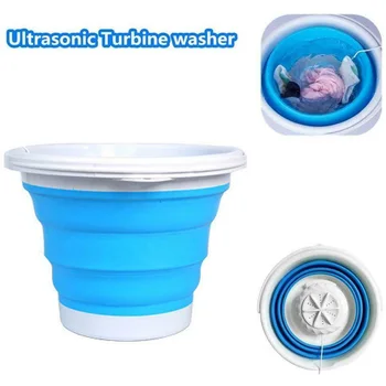 

Camping Compact Apartments Socks College Rooms Dorms Folding Ultrasonic Turbines Mini Washing Machine Tub Laundry Cleaner Bucket