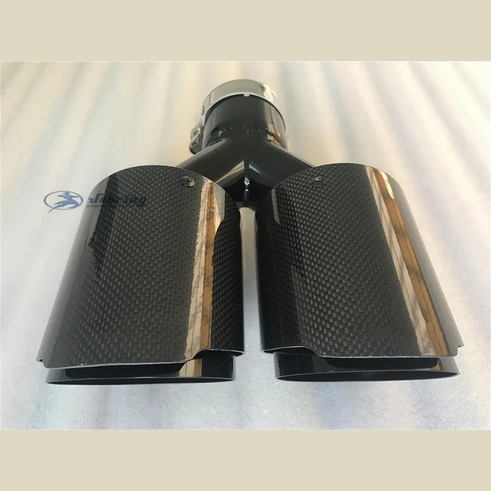 carbon fibre Grilled BLACK  Stainless steel Universal DUAL Automobile exhaust pipe Muffler Car accessories modification  tip