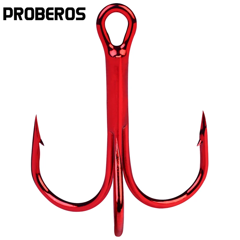 50pc Fishhook Proberos Brand Fishing Hook High Carbon Steel Treble Hook