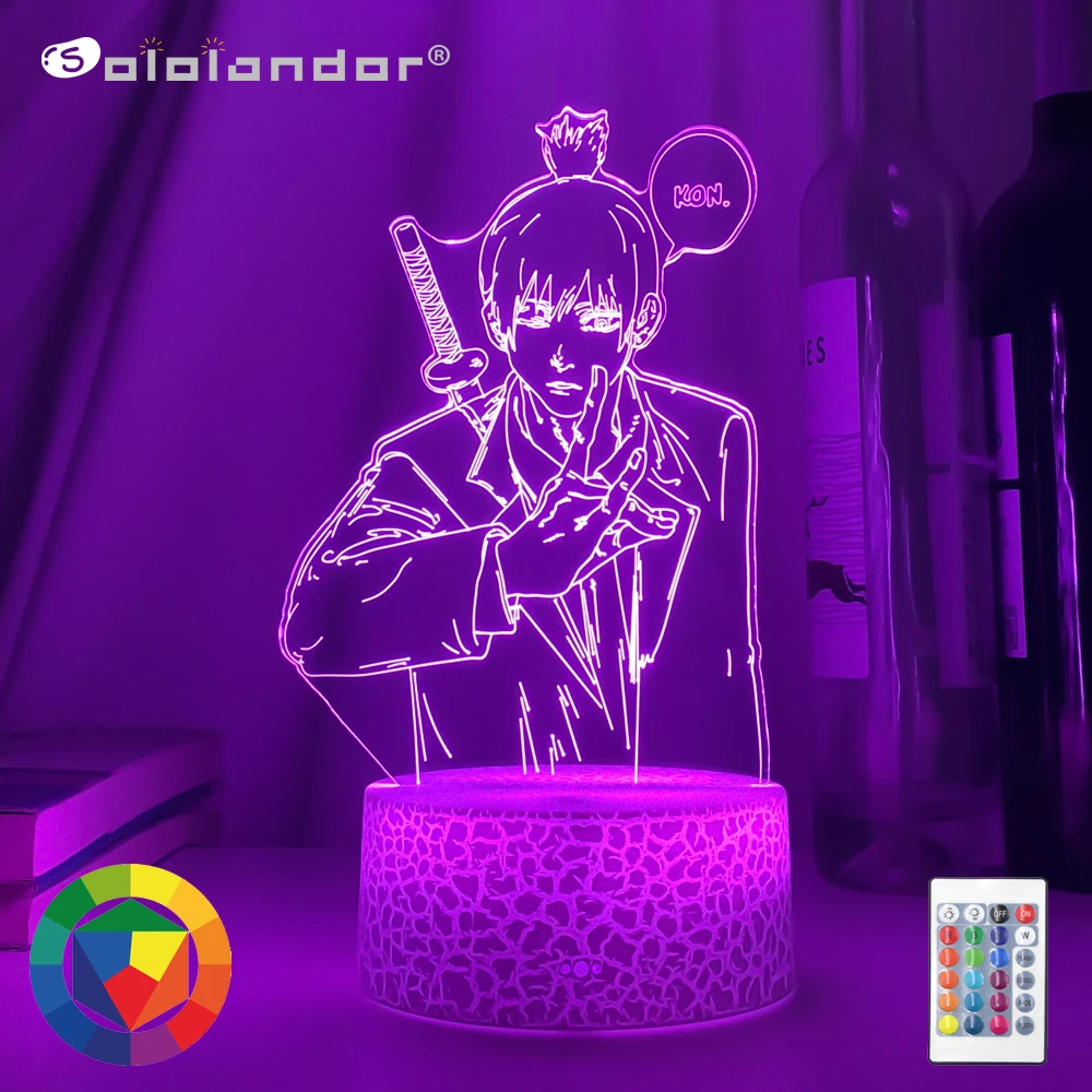 Japanese Anime Chainsaw Man 3d Character Model Led Night Light Game