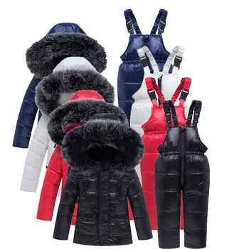 

Trendy Kids Clothes 6 Years 2019 Winter Warm Girls Boys Hooded Down Jackets Outerwear Coats Jumpsuit Sets Roupas Infantis