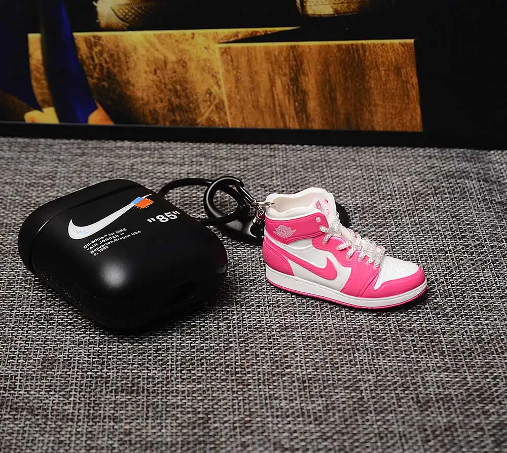 a shoe w case Прямая поставка от белого Chicago pod 2 Чехол брелок в виде кроссовка 3D мини-кроссовки Спортивное черное кольцо посылка обувной брелок в виде кроссовка s - Цвет: a shoe w case