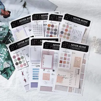 

6 Sheets Morandi Color Combination Sticker Pack Basic DIY Decoration Stickers Journal Creative Scrapbook Stationery