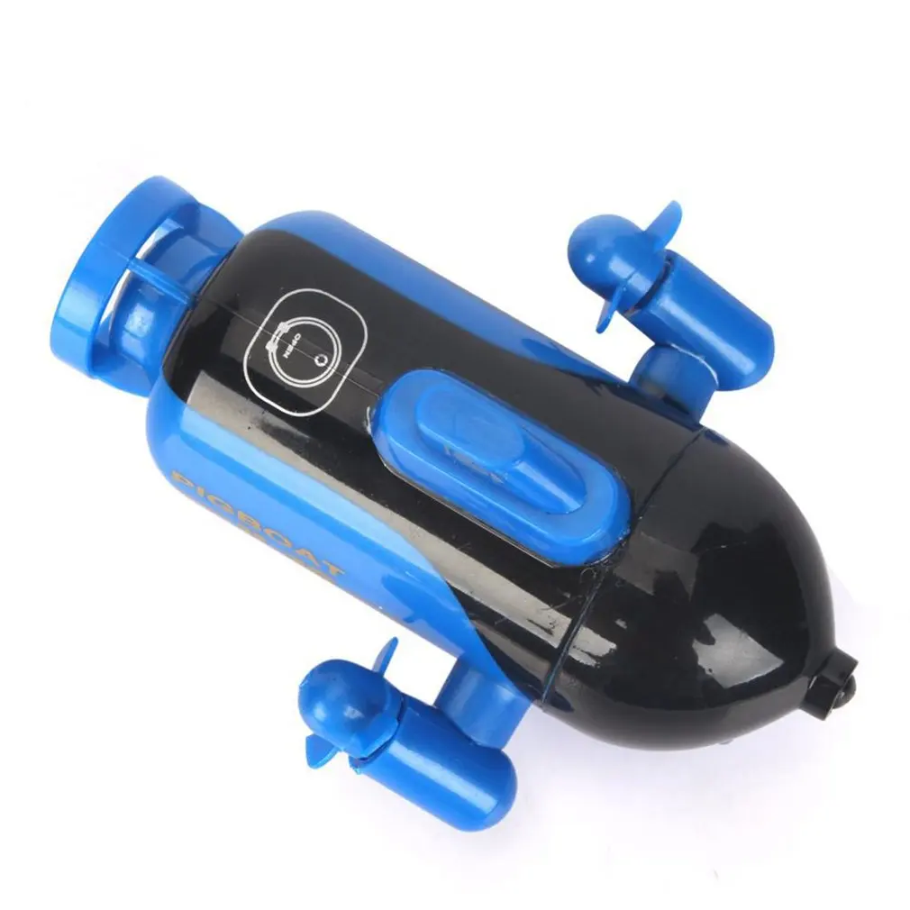 Electric Mini Radio RC Submarine Plastic Boat Torpedo Assembly With LED Light 5 Colors Waterproof Toy Kids Gifts Explore the Sea - Цвет: Синий