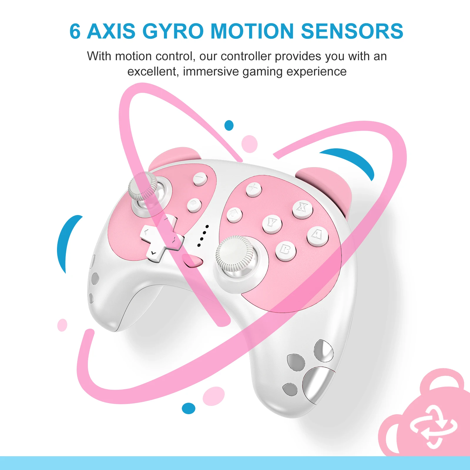 NFC Wireless Bluetooth Girls Pink Panda Gamepad Console Remote Controller Pro Wake Up Gamepads For Nintendo Switch Windows PCNFC Wireless Bluetooth Girls Pink Panda Gamepad Console Remote Controller Pro Wake Up Gamepads For Nintendo Switch Windows PC