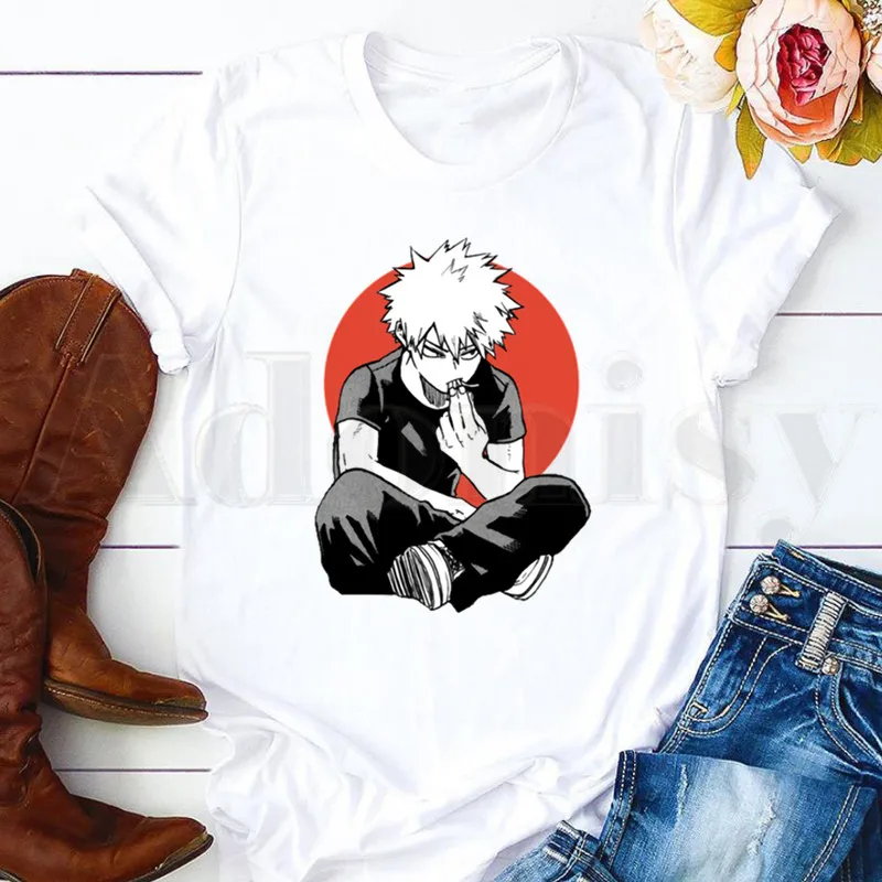 

My Hero Academia Bakugou Boku No Hero Academia Women T Shirt Cartoon Tshirt Harajuku Female Short Sleeve T-shirt Summer Clothes