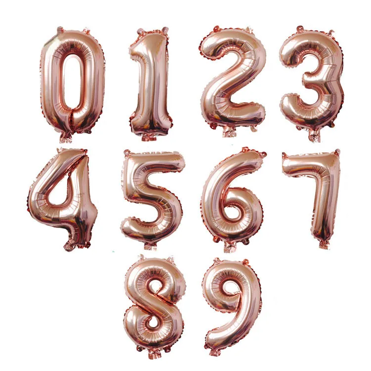 Big Size Gold Sliver Rose Gold Number Balloon Birthday Wedding Party Decorations Foil Balloons Kid Boy toy Baby Shower