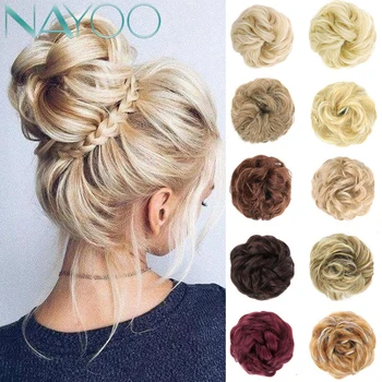 

Nayoo hair Synthetic Hair Messy Bun scrunchy Hairpieces Chignon donut Curly Elegant Hair Extensions For Women and Kids Wedding