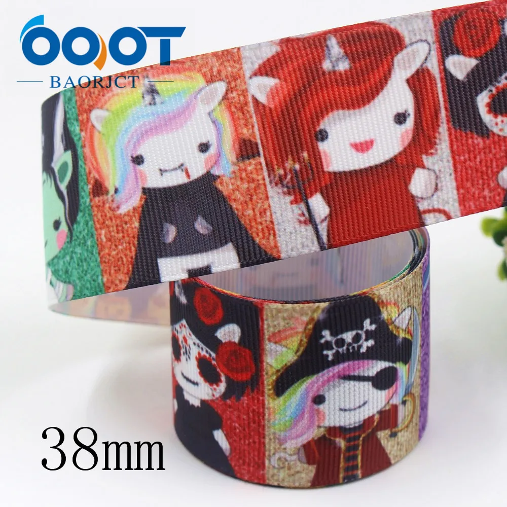 OOOT BAORJCT I-19906-2065, 38 мм, 10 ярдов Хэллоуин мультфильм тепловой передачи печатных корсажные ленты, лук крышка DIY украшения