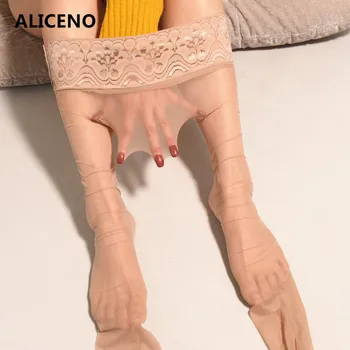 

Transparent Womens Lace Stay Up Oil Shine Tights Velvet Glitter Seamless Pantyhose Open/Closed Crotch Shiny & Lustre Legs 20A06