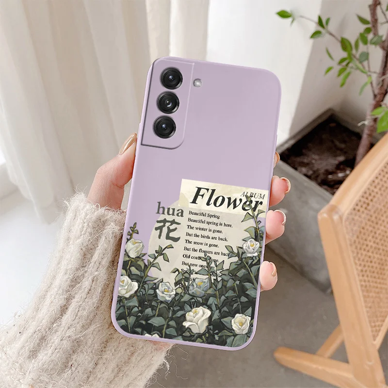 Oil Painting Roses Silicone Case For Samsung Galaxy S21 S20 FE S10 S9 Ultra Plus S10e Note 20 ultra 10 9 Plus Phone Back Cover